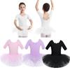 Little Big Girls Short Sleeve Tutu Tulle Ballet Dance Gymnastics Leotard Dress Dancewear