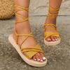 Women's Fashion Trend Anti-slip Wear-resistant Comfortable Soft Soled Cloth Strap Flat Sandals