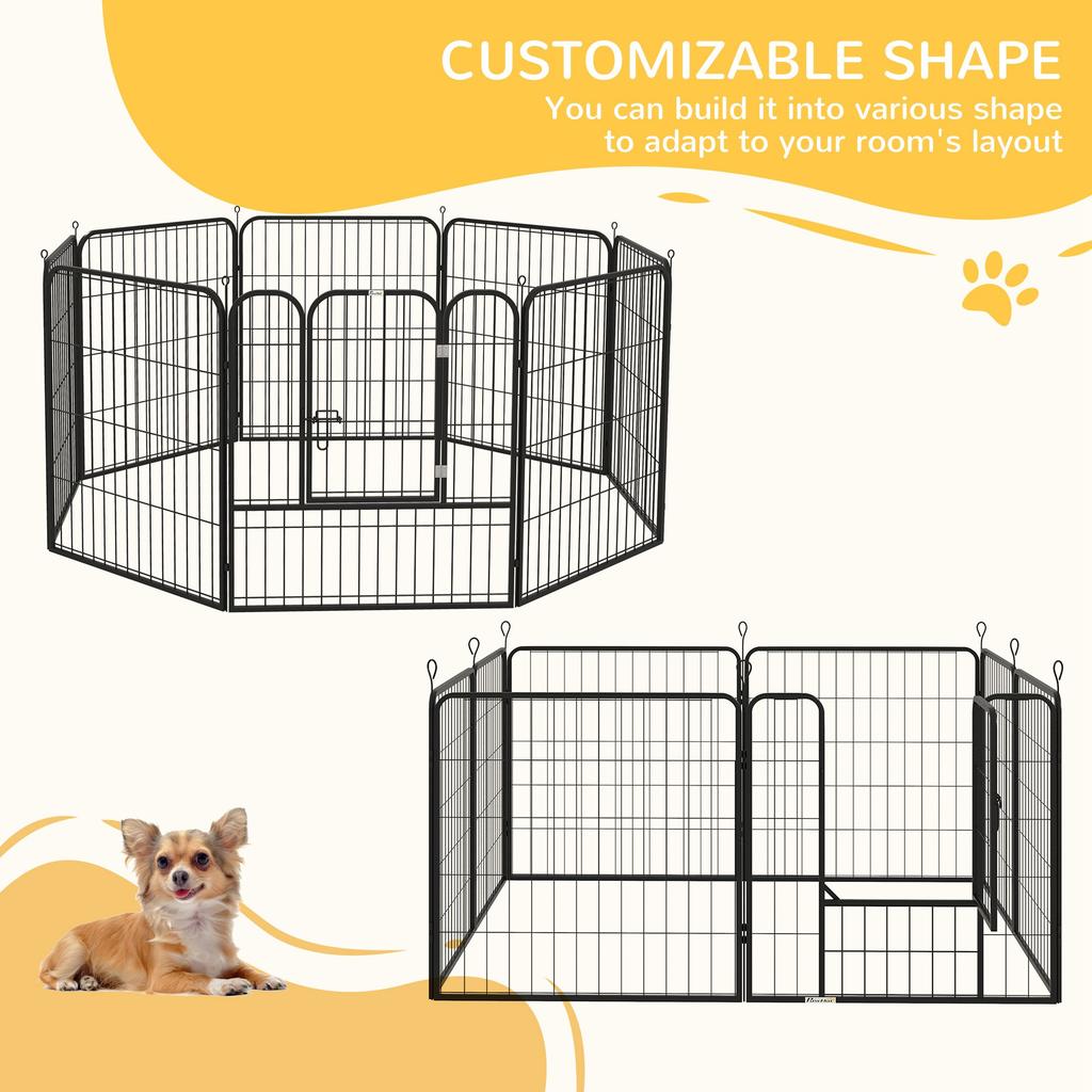 8 Panels Heavy Duty Puppy Playpen For Small And Medium Dogs Indoor And Outdoor Use Black