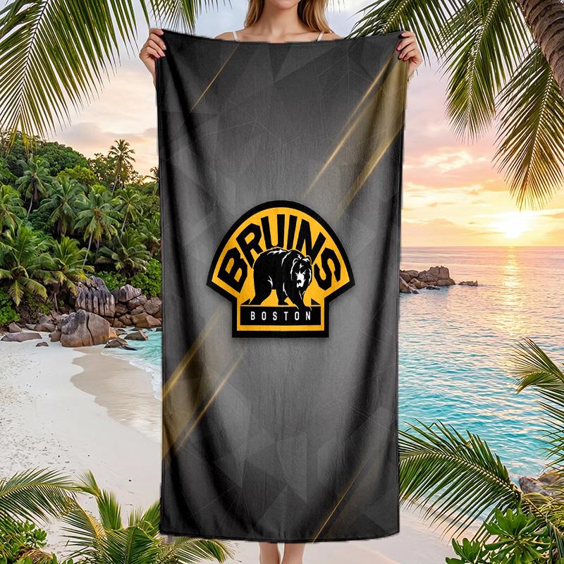 Boston Bruins Fashion Beach Towel Portable Soft Quick Dry Towel For Swimming Camping Holiday Use