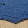 Embroidery Placemat Linen Placemats with Overlocking Dining Durable Wavy Edge Anti-Slip Table Protector for Hotel Restaurant Kitchen Non-fray