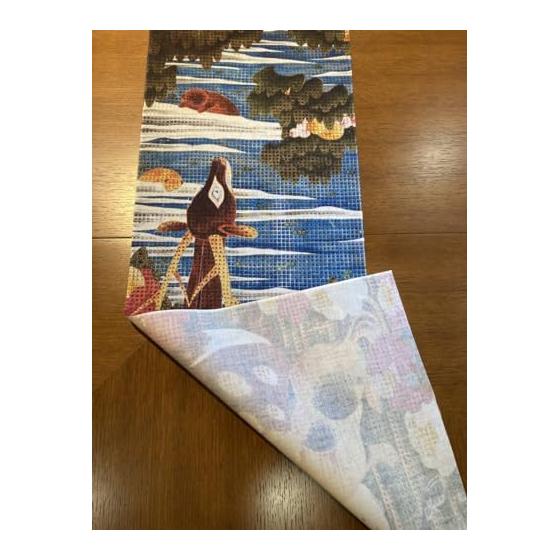 Ukiyo-e Tenugui Towel - Chj-jinbutsu-giga (Scroll of Animals and Humans) Right Panel by Jakuchu Ito - 100% Cotton - Premium Japanese Tokka Fabric -