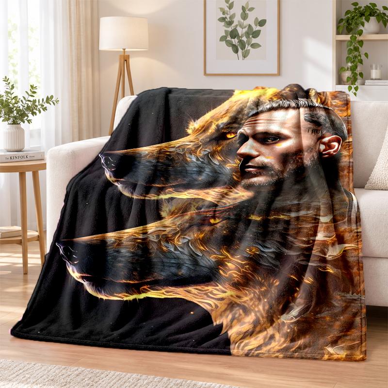 Kontra K Flannel Throw Blanket Soft Warm Cozy For Sofa Bed Indoor Home Bedroom Use