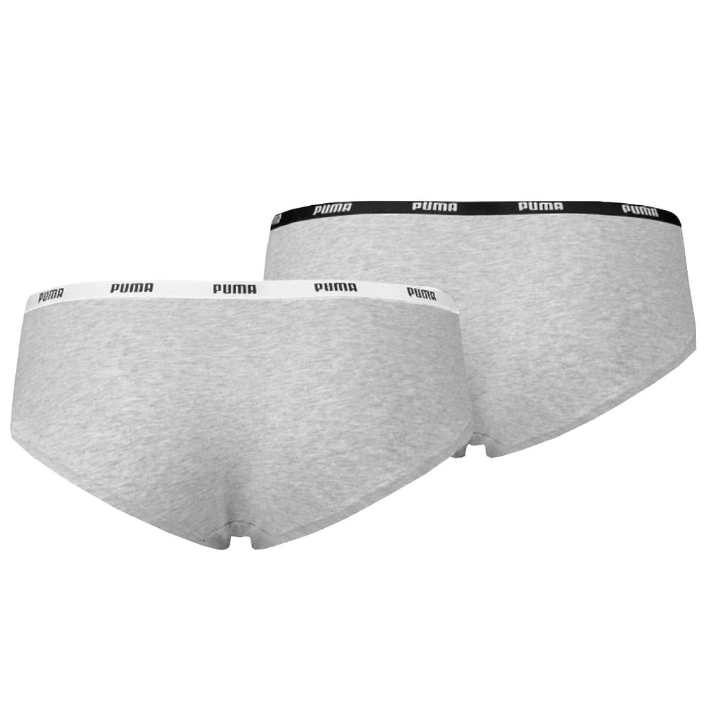 Puma Hipsters 2 Pack, Womens Grey Panties