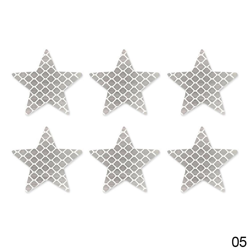 6 шт. светоотражающая наклейка для автомобиля, самоклеящаяся, предупреждающая о безопасности, для грузовика, мотоцикла, прицепа, в форме звезды