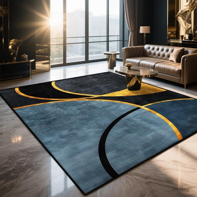 Modern Light Luxury Geometric Living Room Carpet Washable Home Area Rug Decorative Mat Ideal for Bedroom Entrance Parlor