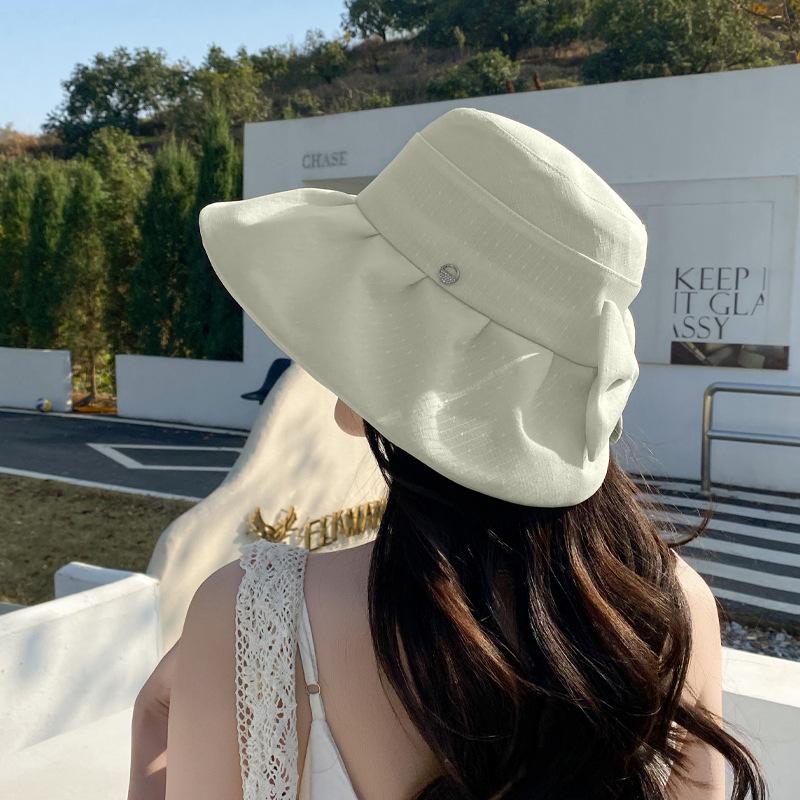 Новая маленькая стандартная шляпа-панама с бантом, летняя солнцезащитная шляпа от солнца, универсальная шляпа-панама, для путешествий на открытом воздухе, отпуска, пляжа, тренд