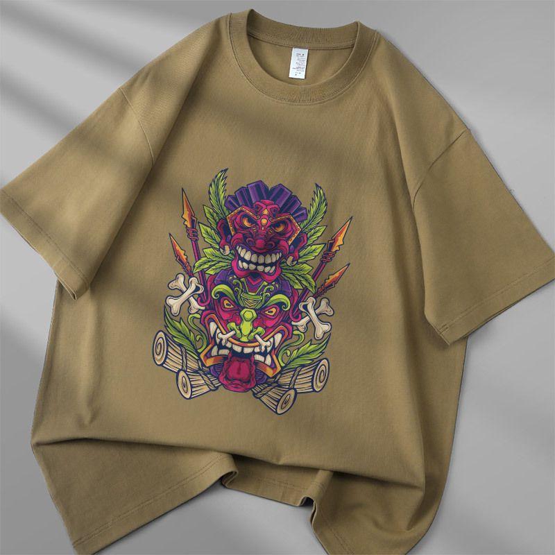 250g pure cotton Unisexs summer round neck tshirt with loose shoulder and short sleeved casual Tshirt