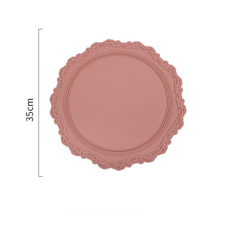 Кружевной силиконовый коврик под тарелку, изолированный, рельефный, для чашек и блюдец, коврик, защищающий от ожогов, устойчивый к высоким температурам, в европейском стиле ретро