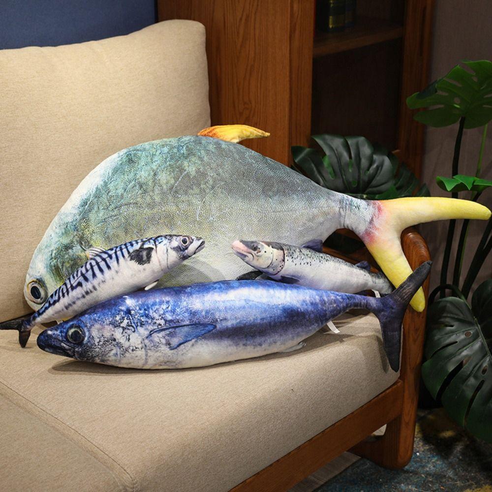 Soft Simulation Sea Fish Plush Toys Stuffed Fish Sleeping Pillow Dolls Bedroom