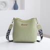 New Fashion Crocodile Pattern Messenger Bag Printed Webbing Strap Shoulder Strap Bucket Bag Large Capacity Women's Bag