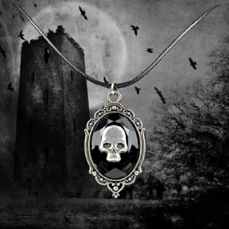 Skull Pendant Jewelry Zinc Alloy Necklace Stylish Design Adjustable Neckchain For Halloween Event Casual Outfit