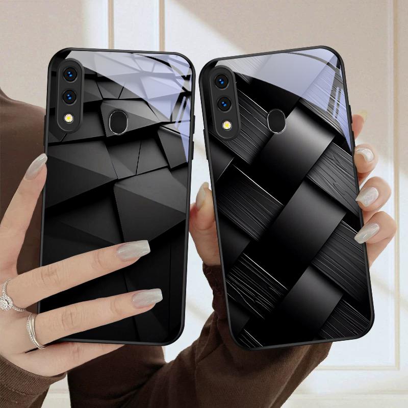 Темная геометрическая текстура Для Samsung Galaxy A20 A20s 21s A22 A23 A24 A25 A26 A42 A90 A50 A55 52s A56 A70 A71 72 стеклянный чехол для телефона