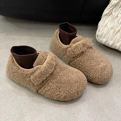 Уютные плюшевые туфли Мэри Джейн на платформе с мехом для женщин - Осенне-зимние туфли на толстой подошве в стиле Birkenstock