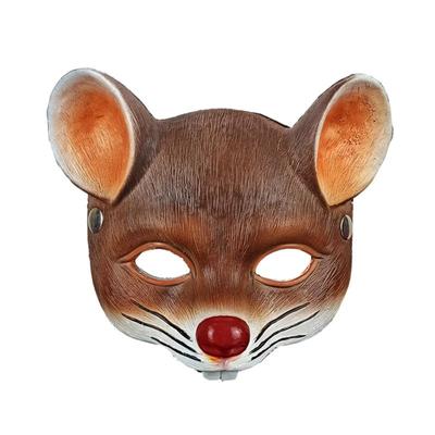 Маска для вечеринки на Хэллоуин, маска для мышей, PU, карнавальная 3D, трехмерная маскарадная карнавальная маска для животных, коричневая