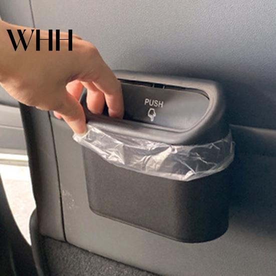 Easy to Install Car Litter Box Trash Can with Press-to-Open Lid High-Strength Hook Installation Small Seatback Pocket Hanging Odor-free Accessories