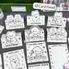 10 шт., Ins, милый мультфильм, черные линии, щенок, медведь, карта, голова карты, задняя часть Kawaii Kpop Star, 3 дюйма, маленькая фотокарточка, сделай сам, упаковочный материал