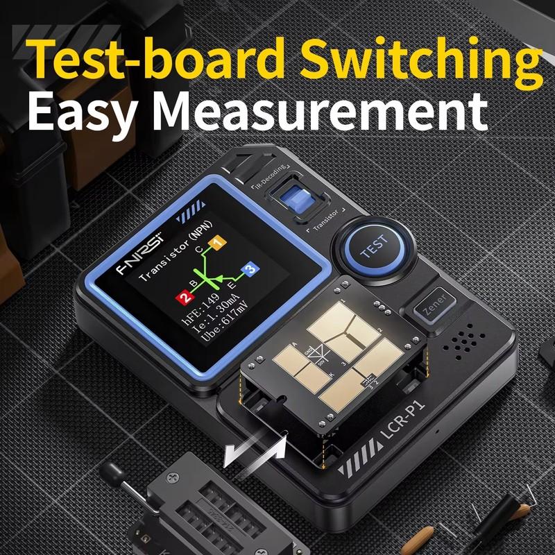 FNIRSI LCR-P1 Transistor Tester Diode Triode Capacitance Resistance Meter LCR ESR Meter NPN PNP MOSFET IR Multifunction Tester