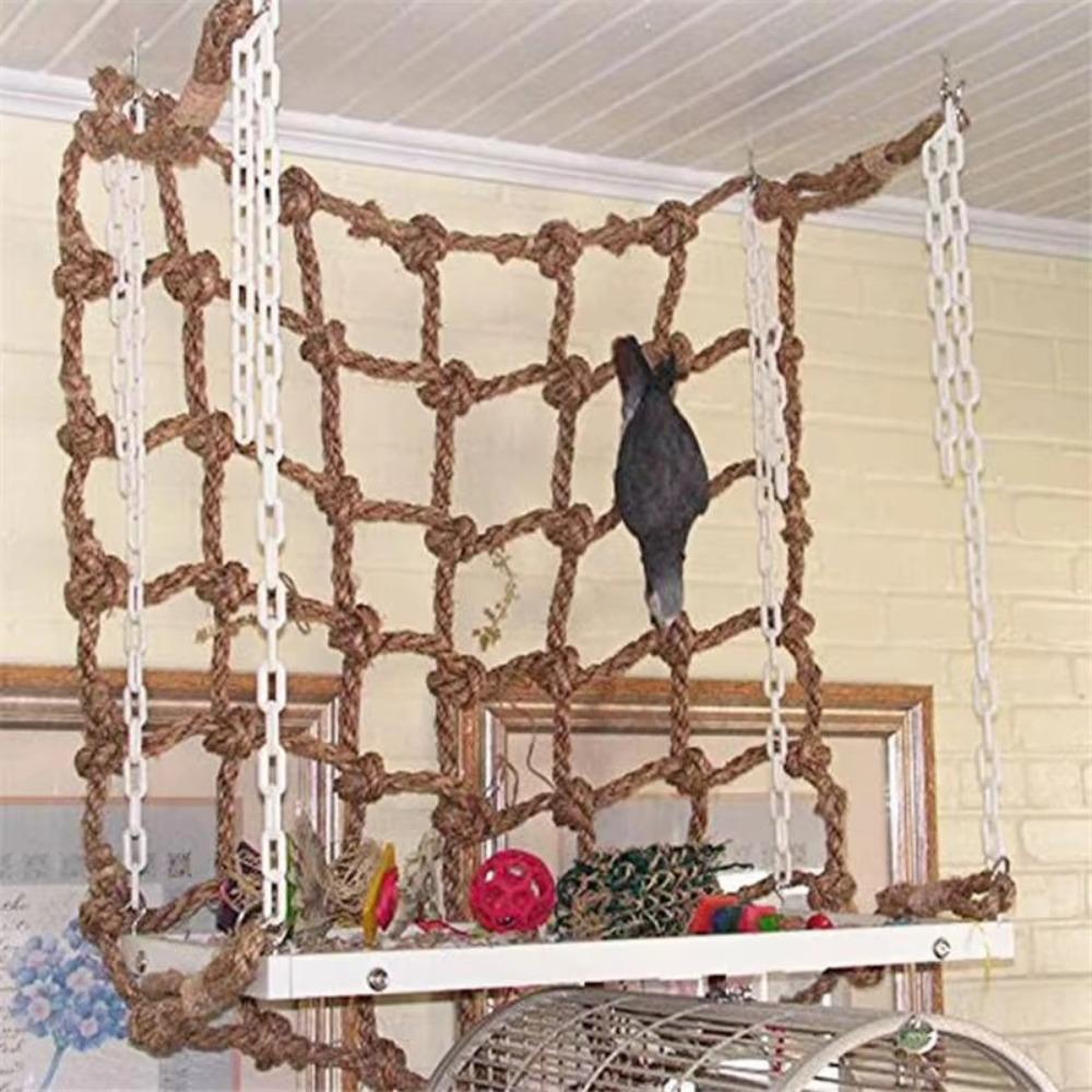 Khaki Parrot Climbing Net 40*40cm Parrot Rope Net High Quality Bird Hammock  Parrot Climbing