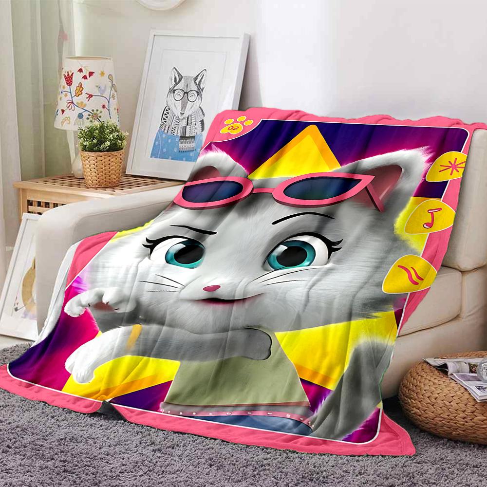 1Pc Cat Adventure Blanket For Couch Bed Plush Cozy Fuzzy Blanket Super Soft Warm Blankets For Fall And Winter 0918266