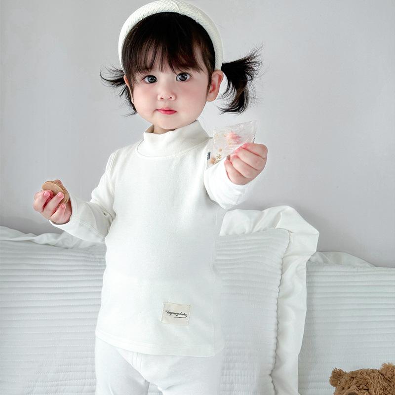 Осенне-зимний детский комплект термобелья без следов, детская однотонная одежда, нижняя часть рубашки, штаны, термокостюм