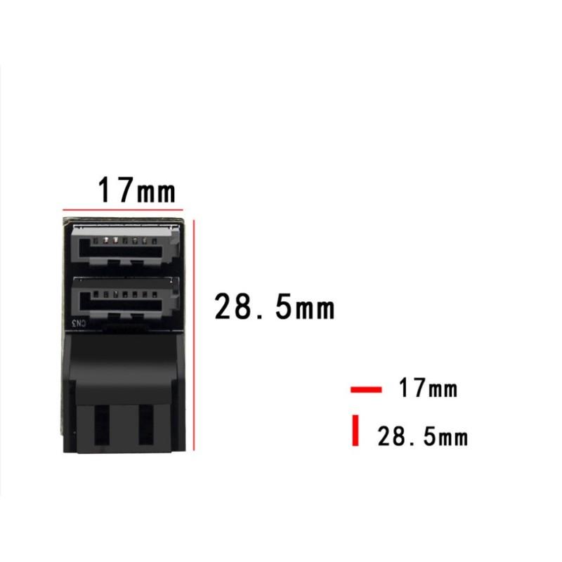 Ph572_90/180 Degree Adapter SATA 7pin Dual Interface Turning Connector Motherboard Both Sides