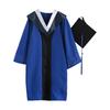 Graduation Gown with Cap Tassel Long Sleeves Anti-Wrinkle Traditional Academic Robe Ceremony Graduation Attire