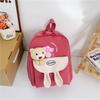 Cute Bear Pattern Kids Backpack For Preschool Durable Nylon With Padded Straps