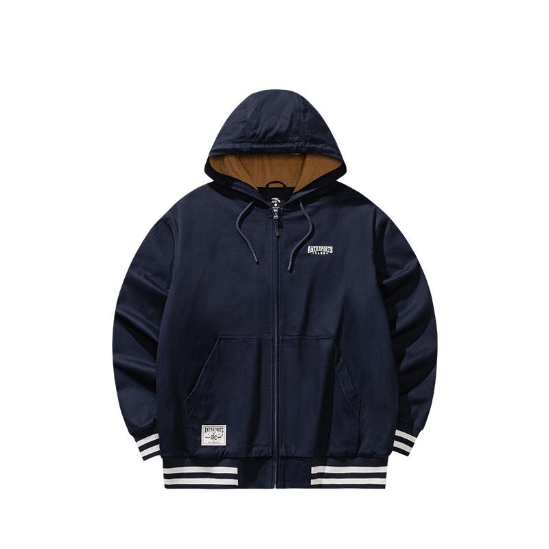 Anta Letter Color Block Zipper Hooded Versatile Casual Jacket Men Jackets 152548616-2