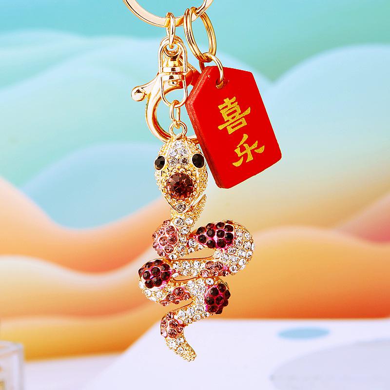 Креативный китайский зодиакальный брелок-подвеска в виде змеи, изысканный мультяшный брелок-змея, украшение для рюкзака, аксессуары, подарки