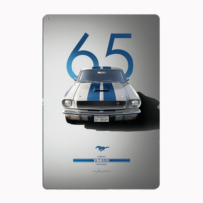 1966 Shelby Mustang G.T.350H Фастбэк Cobra Racing Металлический постер Знак Клуб Мурал Настенное искусство Табличка Жесть Украшение комнаты Домашний декор