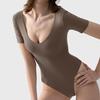 Sexy V Neck Short Sleeve Bodysuit