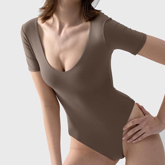 Sexy V Neck Short Sleeve Bodysuit