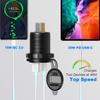 PD Type C QC 3,0 USB Автомобильное быстрое зарядное устройство Розетка с переключателем ВКЛ/ВЫКЛ и светодиодным вольтметром для мотоцикла Морской RV ATV