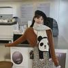 Корейский мягкий женский шикарный шарф: Милая вязаная шаль из тигровой шерсти для студентов