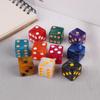Шестигранные игровые кости 16 мм акриловый набор кубиков D6 для D&D, RPG, настольной игры или обучения математике, кости с эффектом авантюрина