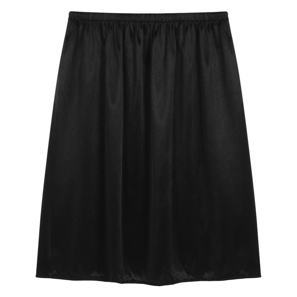 Женская однотонная нижняя юбка с эластичной резинкой на талии, внутренняя юбка-миди, длинная нижняя юбка