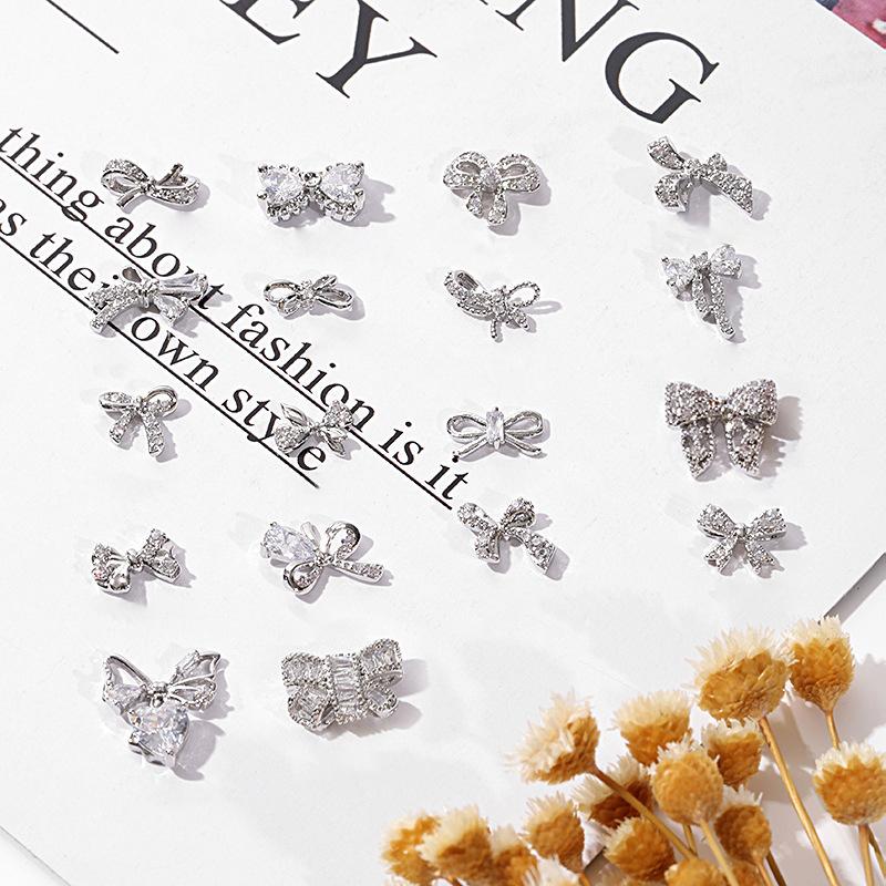 1Pcs Zircon Nail Art 3D Charms Jewelry Butterfly Shaped Nail  Alloy Decals  Nail Decoration