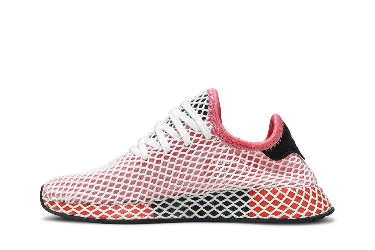 Женские кроссовки adidas Deerupt Розовый мел Оранжевый смелый (Женский) Меловой розовый/Меловой розовый/Ярко-оранжевый