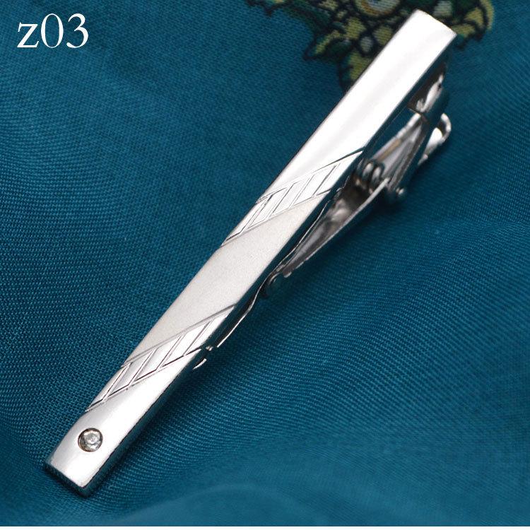 Men's Silver Formal Tie Clip with Laser Engraved Logo - Professional Business Accessory