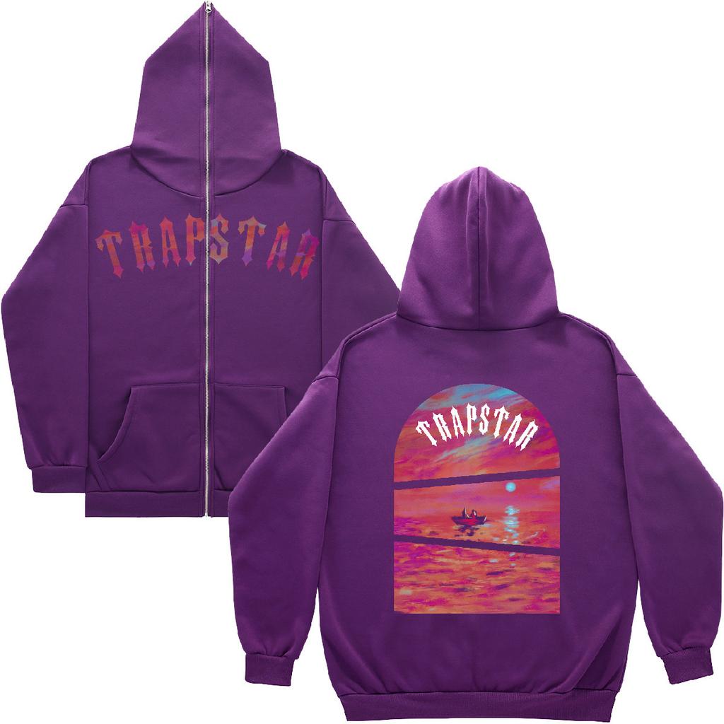 American revenge fleece sweater men's and women's high street hoodies Trapstar zip-up cardigan jacket autumn and winter