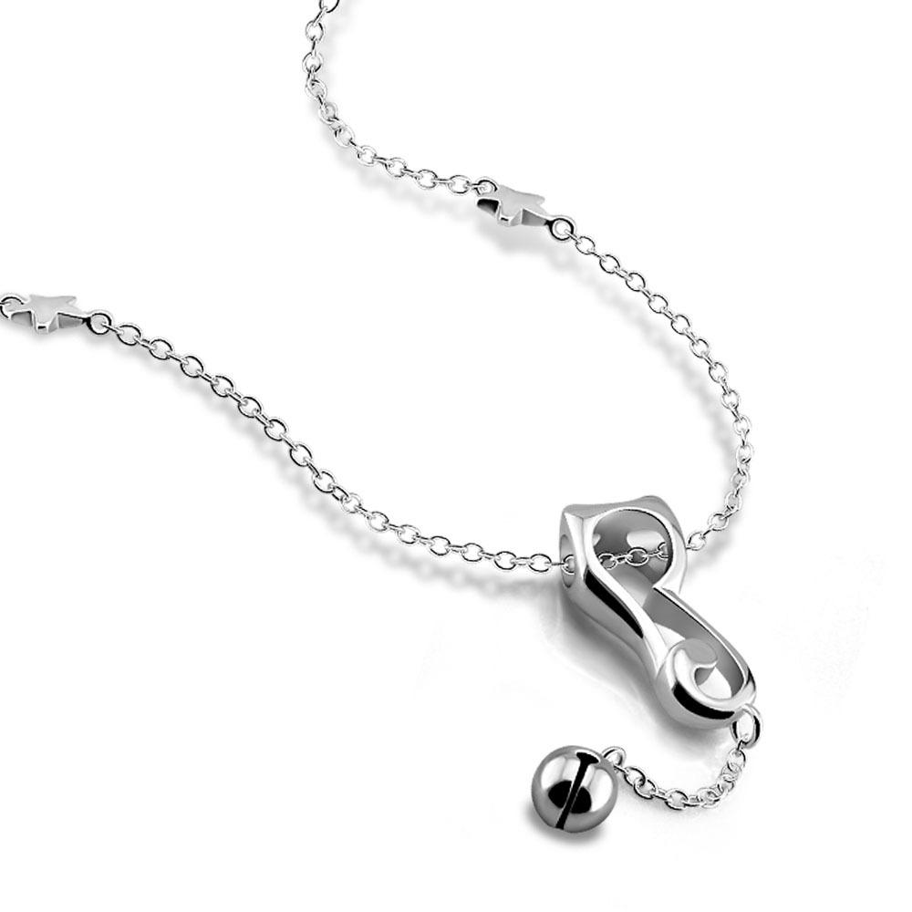 Cute Cute Cat Bell Necklace Women'S Electroplated 925 Silver Simple Coco Cat Collarbone Neck Chain Jewelry