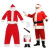 [NOKIJP] Роскошный 7-предметный плотный костюм Санта-Клауса для взрослых, Рождественский костюм с оленем, Длинные рукава, Наряд для вечеринки