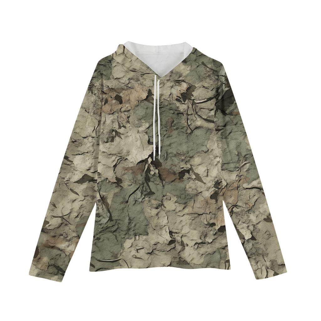 Мужская толстовка с капюшоном свободного кроя в стиле кэжуал с камуфляжным принтом