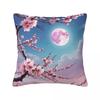 Sakura Cherry Blossom Japanese Flowers Square Pillowcase Pillow Cover Cushion Zip Decorative Throw Pillow for Home Bedroom