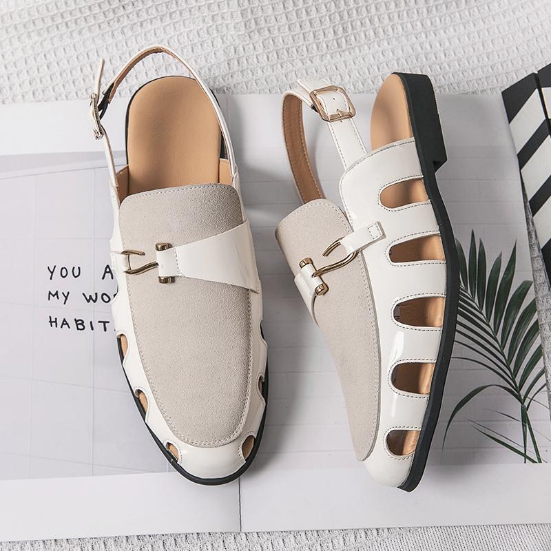 Fashion Brand Men's Fisherman Sandals Beach Shoes New Comfortable and Breathable Summer Hollow Buckle Formal Sandals Beach Shoes