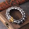 Винтажный панк-браслет Viking Ouroboros для мужчин из нержавеющей стали, модные украшения, хип-поп, уличная культура