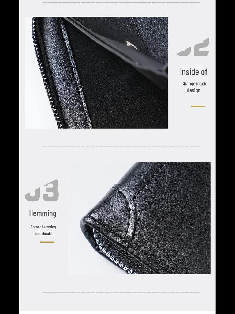 Мужской классический многофункциональный кошелек: Стильный, компактный и прочный, с несколькими отделениями для карт и кошельком для монет