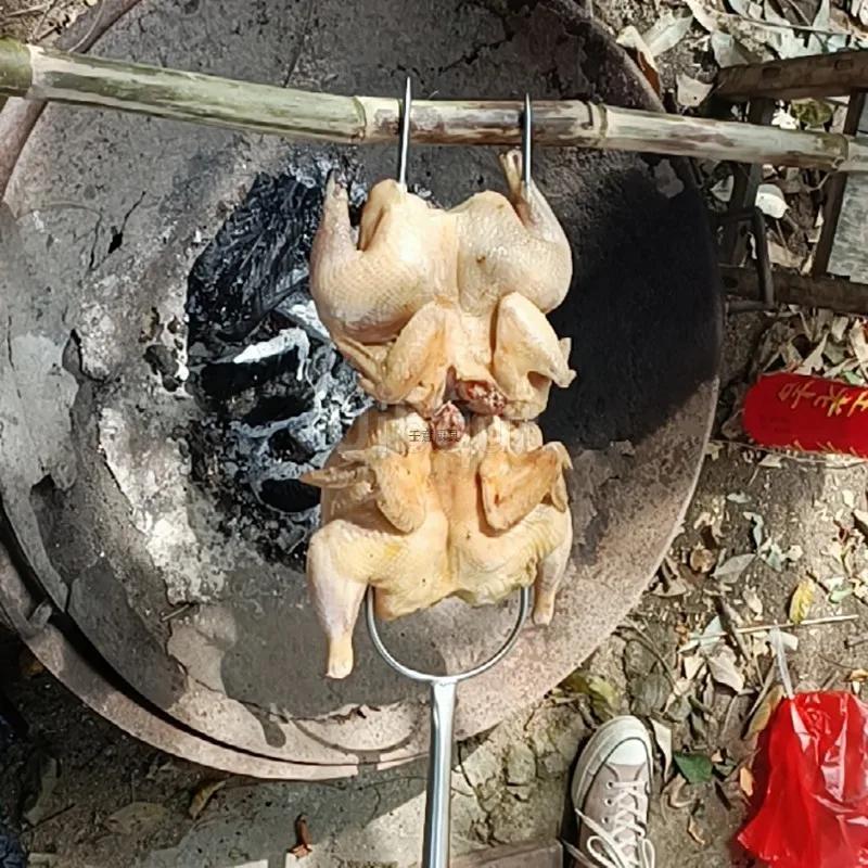 Big meat fork Extendable Roasting Sticks Stainless Steel BBQ Smores Skewers duck BBQ meat fork long large big roast chicken fork