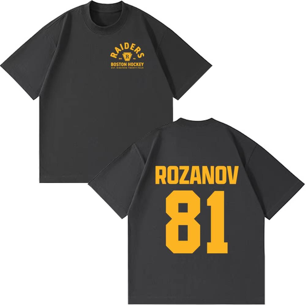 Heated Rivalry LIya Rozanov 81 Boston Raiders Tshirt Mens Women Clothing Vintage Couple Style Tshirts Short Sleeve Streetwears